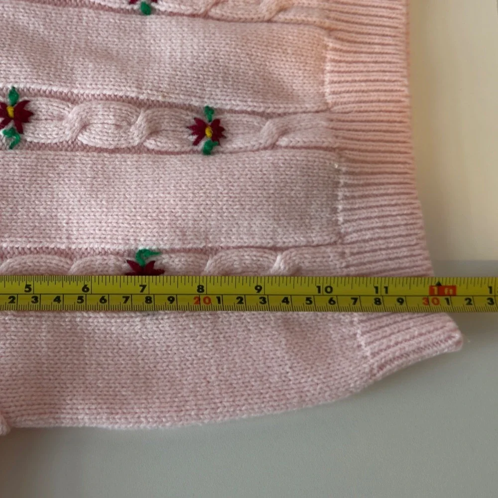 Vintage 60s 70s Merry Mites Young World Baby Girl Knit Sweater Size 18-24 Months